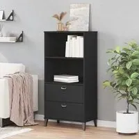 Truro 2 Shelf Bookcase - Black, Pine Wood