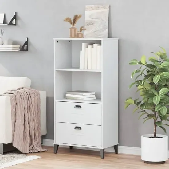 Truro 2 Shelf Bookcase - White, Pine Wood