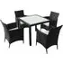 Truro 5 Piece Outdoor Dining Set with Cushions - Black, Rattan