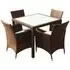Truro 5 Piece Outdoor Dining Set with Cushions - Brown, Rattan