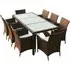 Truro 9 Piece Outdoor Dining Set with Cushions - Brown, Rattan