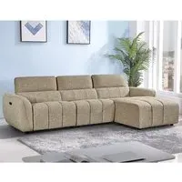 Truro L-Shaped Corner Sofa with Electric Recliner - Mocha