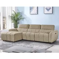 Truro L-Shaped Corner Sofa with Electric Recliner - Mocha