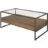 Tucson Clear Glass Coffee Table with 2 Drawers - Glass, Wood