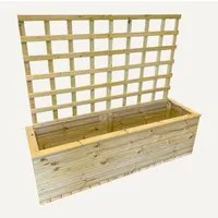 Tulare Wooden Garden Planter with Trellis - Natural alternate view