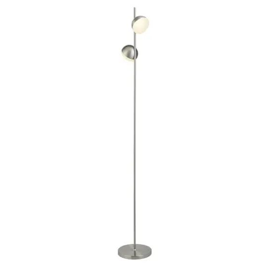 Tully 2-Light LED Floor Lamp - Satin Silver