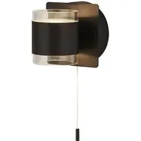 Tumbler 2 Light Wall Light - Black, Acrylic
