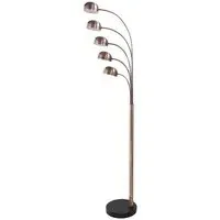 Tupelo Floor Lamp with Adjustable Arms - Brown, Marble