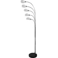 Tupelo Floor Lamp with Adjustable Arms - White, Marble