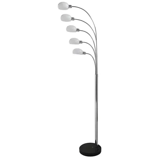 Tupelo Floor Lamp with Adjustable Arms - White, Marble
