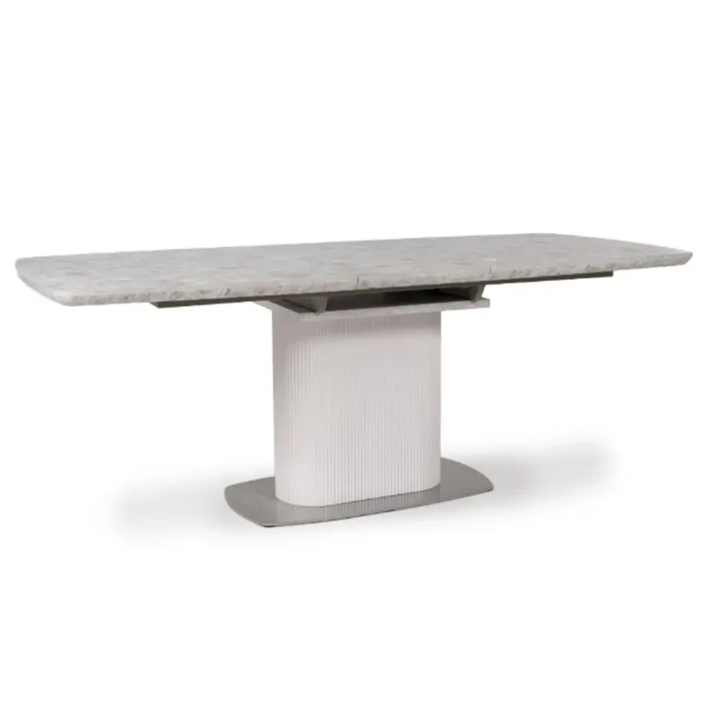 Tupelo Large Extendable Dining Table - White, Wood