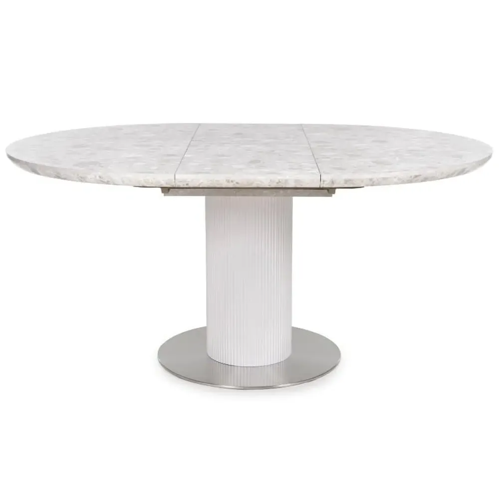 Tupelo Round Extendable Dining Table - White, Wood image