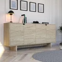 Turan 4-Door Sideboard - Travertine Marble Effect alternate view