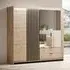 Turin 4-Door Mirrored Wardrobe with LED - Artisan Oak