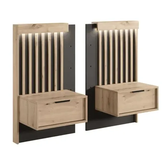 Turin Set of 2 Bedside Tables - Artisan Oak image