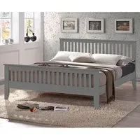 Turin Single Bed Frame - Grey, Hevea Hardwood