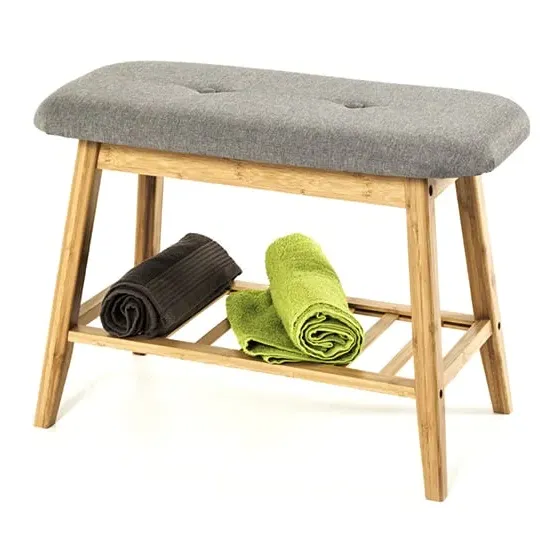 Turlock Shoe Storage Bench - Grey, Bamboo image