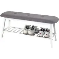 Turlock Shoe Storage Bench - White, Grey