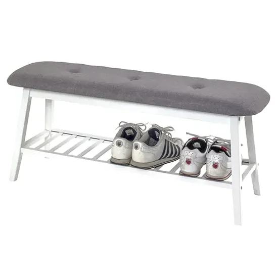 Turlock Shoe Storage Bench - White, Grey