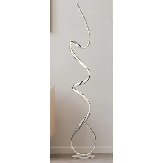 Twirls LED Floor Lamp - Chrome, Crystal