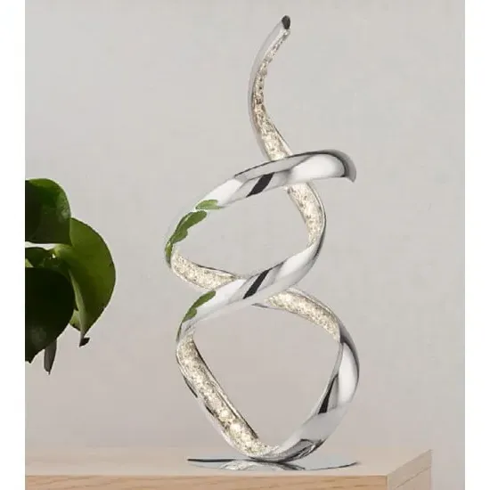 Twirls LED Table Lamp - Chrome, Crystal