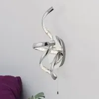 Twirls LED Wall Light - Chrome, Crystal