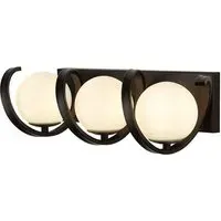 Twister 3 Light Wall Light - Black, Glass