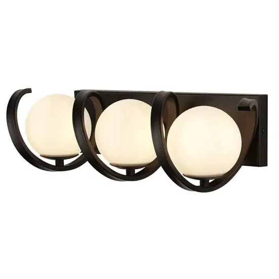 Twister 3 Light Wall Light - Black, Glass