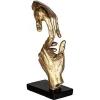 Two Hands Poly Sculpture - Gold, Black
