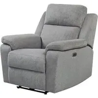 Tyrone 1-Seater Electric Recliner Sofa - Stone, Fabric
