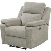 Tyrone 1-Seater Electric Recliner Sofa - Taupe, Fabric