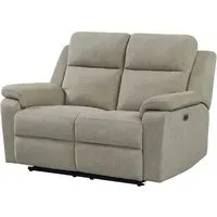 Tyrone 2-Seater Electric Recliner Sofa - Taupe, Fabric