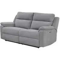 Tyrone 3-Seater Electric Recliner Sofa - Stone, Fabric