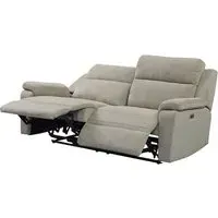 Tyrone 3-Seater Electric Recliner Sofa - Taupe, Fabric