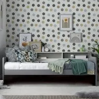 Tyson Guest Bed with Shelves - Grey, Pine