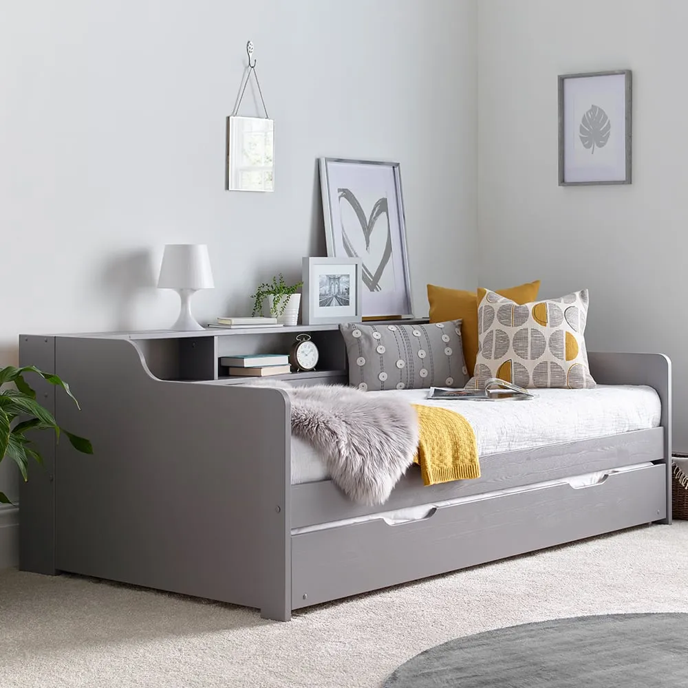 Tyson Guest Bed with Trundle - Grey, Pine