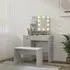 Udell Dressing Table Set with LED Lights - Concrete Effect