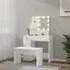 Udell Dressing Table Set with LED Lights - White, Engineered Wood