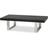 Ulmos Coffee Table with U-Shaped Base - Black, Elm Wood