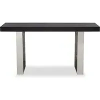 Ulmos Console Table with U-Shaped Base - Black, Elm Wood