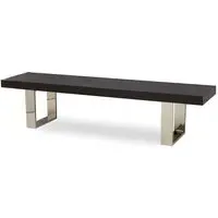 Ulmos Dining Bench with U-Shaped Base - Black, Elm Wood