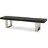 Ulmos Dining Bench with U-Shaped Base - Black, Elm Wood