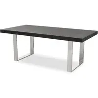 Ulmos Dining Table with U-Shaped Base - Black, Elm Wood