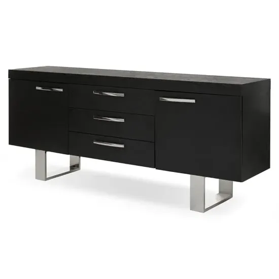 Ulmos Sideboard with U-Shaped Base - Black, Elm Wood