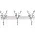 Uloka Stag Head Coat Hanger with 3 Hooks - Silver, Aluminium