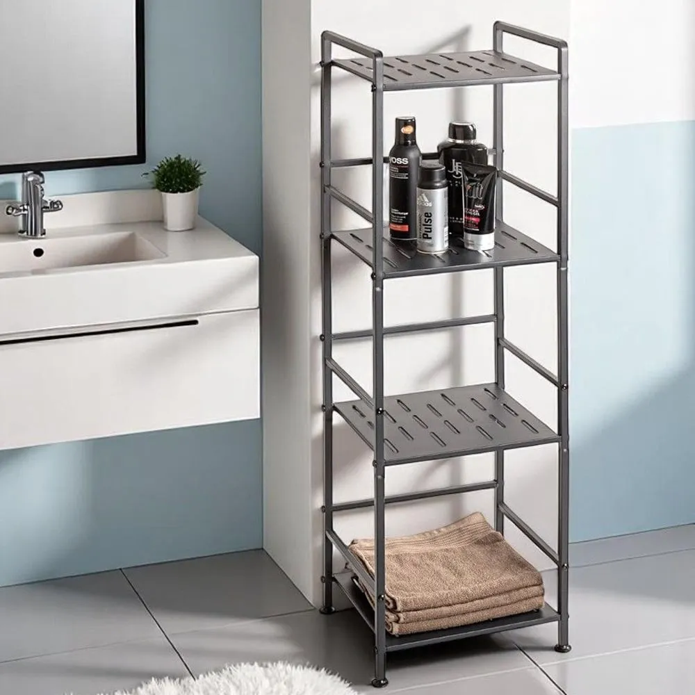 Umatilla 4-Shelf Metal Shelving Unit - Anthracite