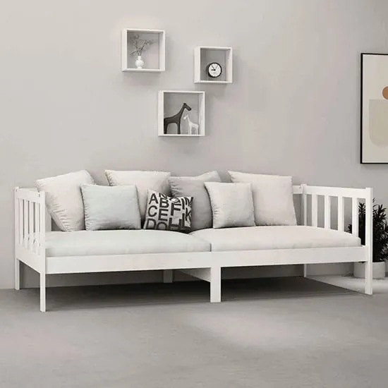Umeko Single Day Bed - White, Pinewood