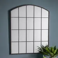 Union Window Design Wall Mirror - Black, Metal