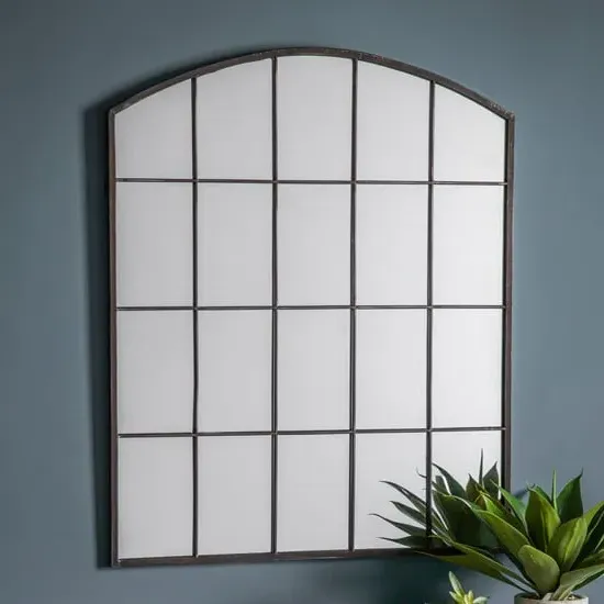 Union Window Design Wall Mirror - Black, Metal image