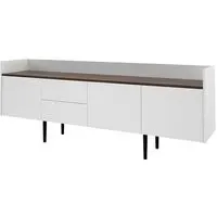 Unka Wooden Sideboard with 3 Doors 2 Drawers - Walnut, White